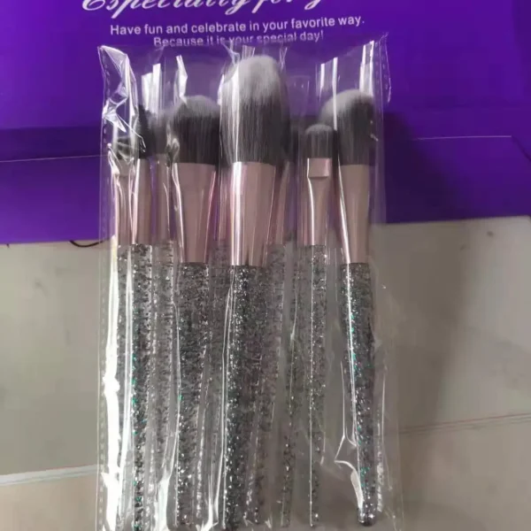 Hot Sale Glitter Shinny Crystal Foundation Blending Power Contour Face Cosmetic Beauty Make Up Tool Set Makeup Brush Set