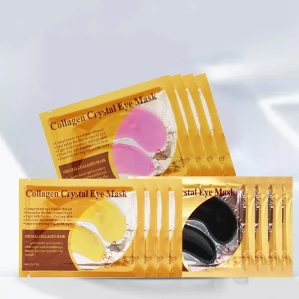 Hot 1 Pair Gold Crystal Collagen Eye Mask Eye Patches for Eye Care Dark Circles Remove Anti-Aging Wrinkle Skin Eye Beauty - Image 3