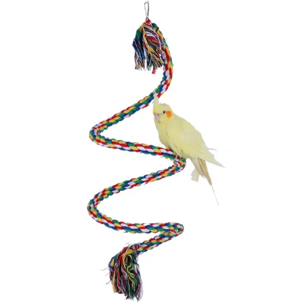 Hot Sale Pet Stand Training Accessories Parrot Rope Hanging Braided Budgie Chew Rope Bird Cage Cockatiel Toy Swing Supplies - Image 2