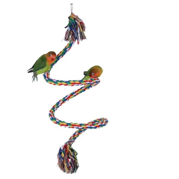 Hot Sale Pet Stand Training Accessories Parrot Rope Hanging Braided Budgie Chew Rope Bird Cage Cockatiel Toy Swing Supplies - Image 4